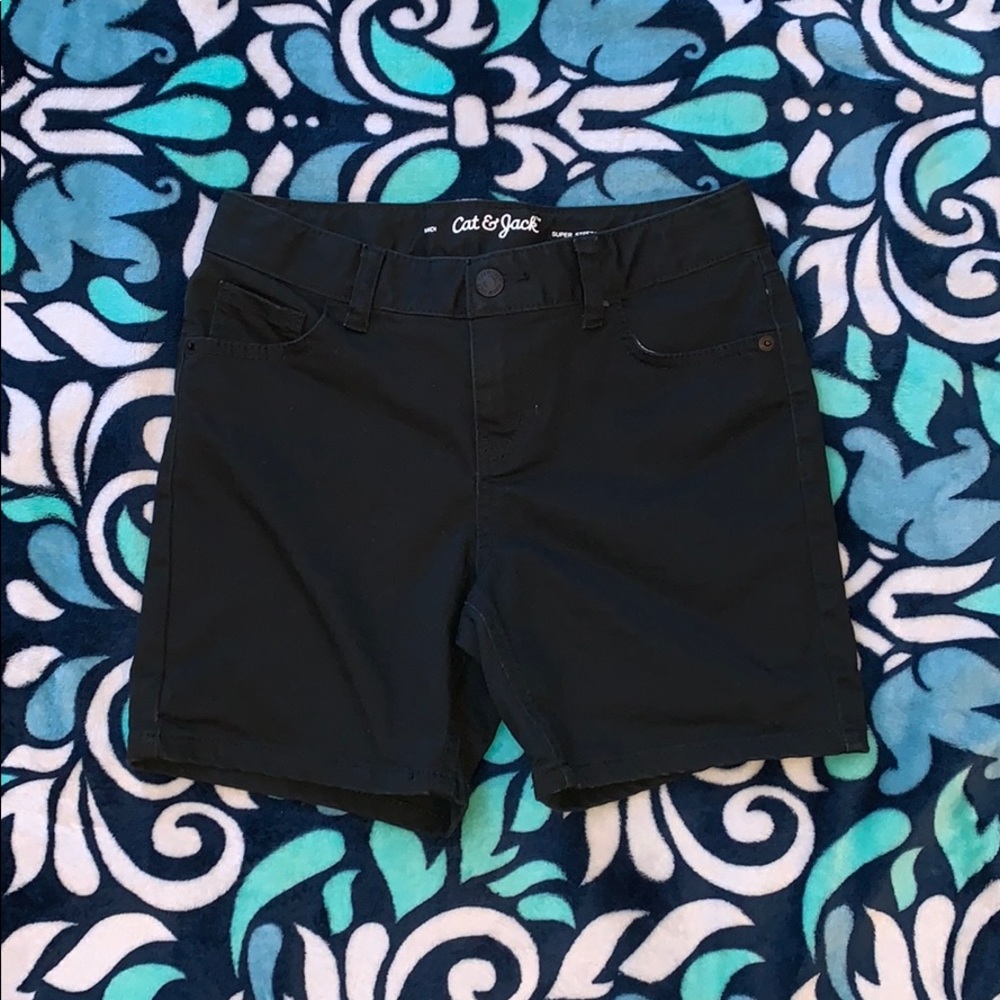 Black jean shorts